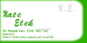 mate elek business card